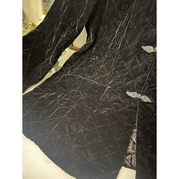 Coldwater Creek Women's Petite XL Black Velvet Asian Style Quilted Jacket.   Z - Picture 2 of 6